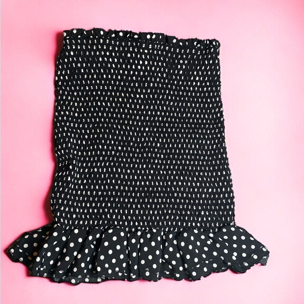 Black and white polkadot skirt